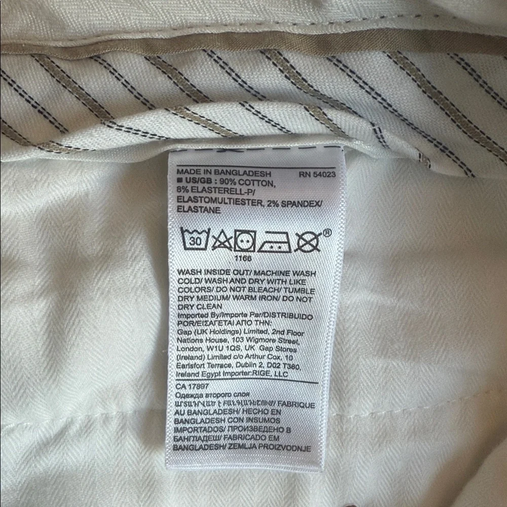 Banana Republic Aiden Slim Fit White Pants Men’s Chinos Size 32x30